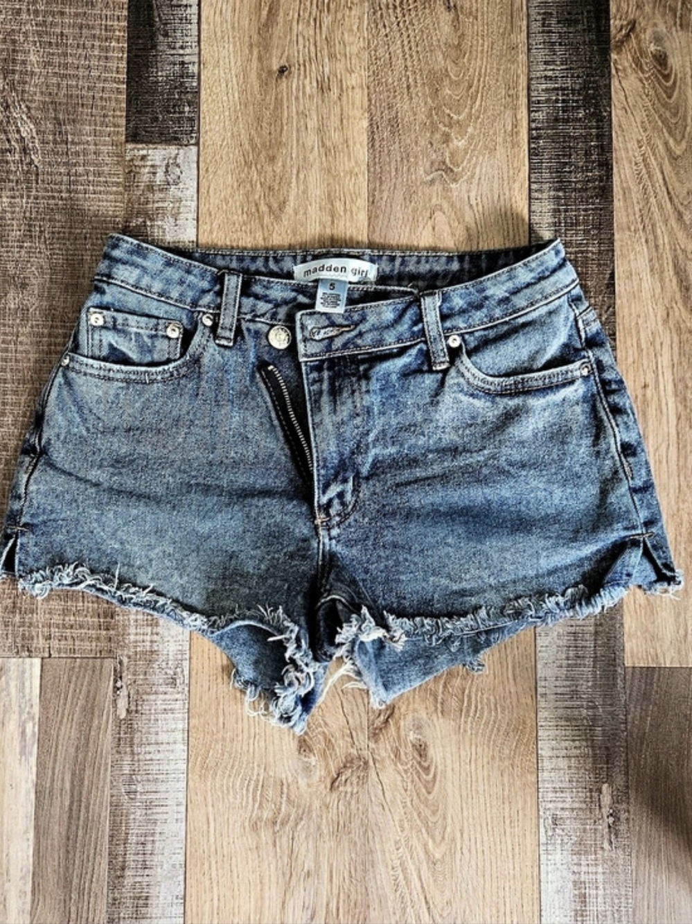 Madden Girl jeans Women's Frayed Denim Jean Shorts